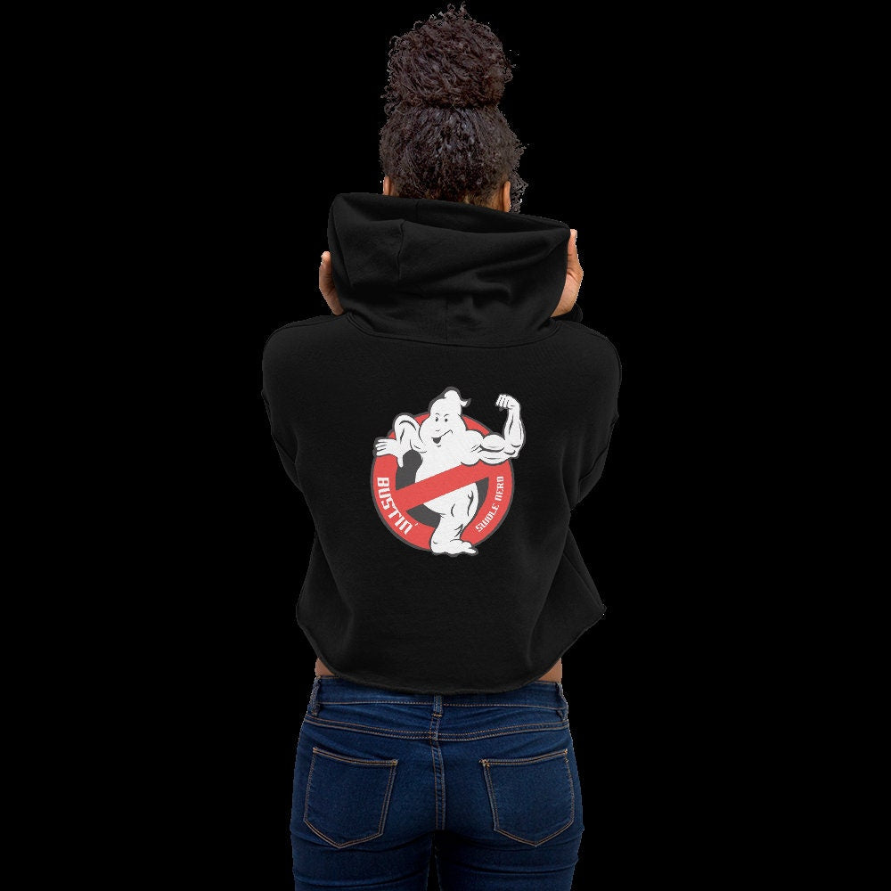 Ghost Bustin' Swole Nerd Womens Crop Hoodie