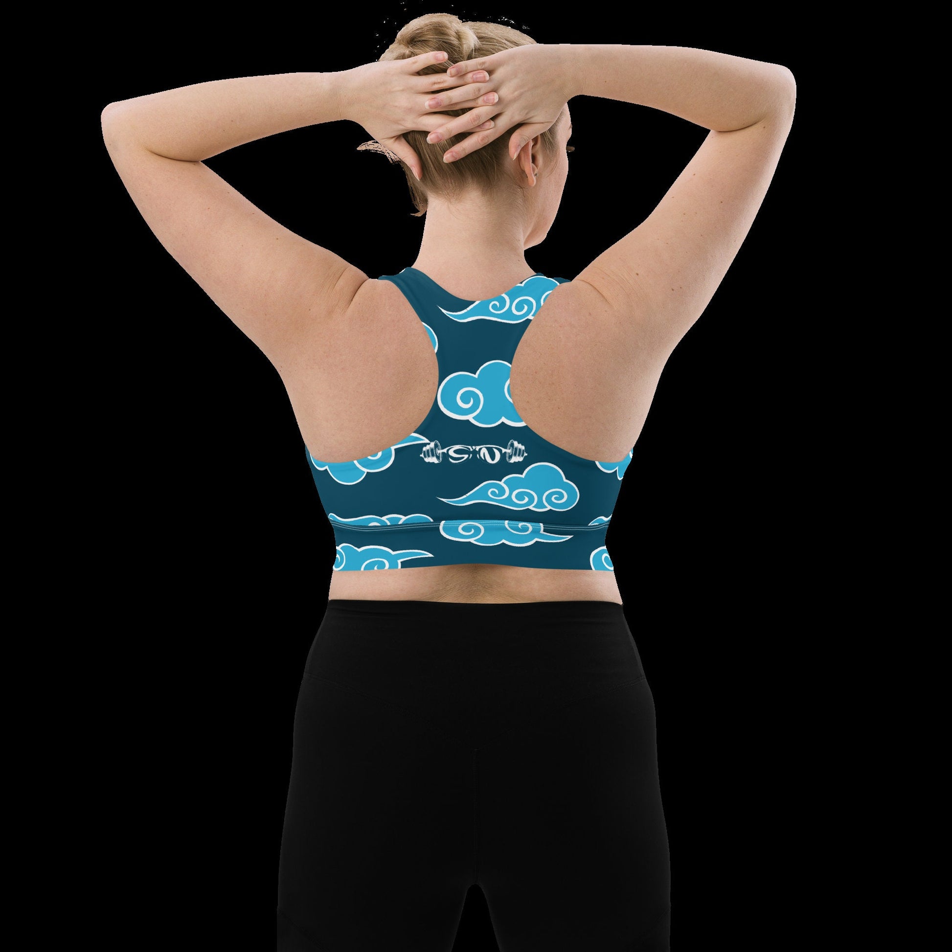 Japanese Clouuds / Blue Clouds Longline Sports Bra