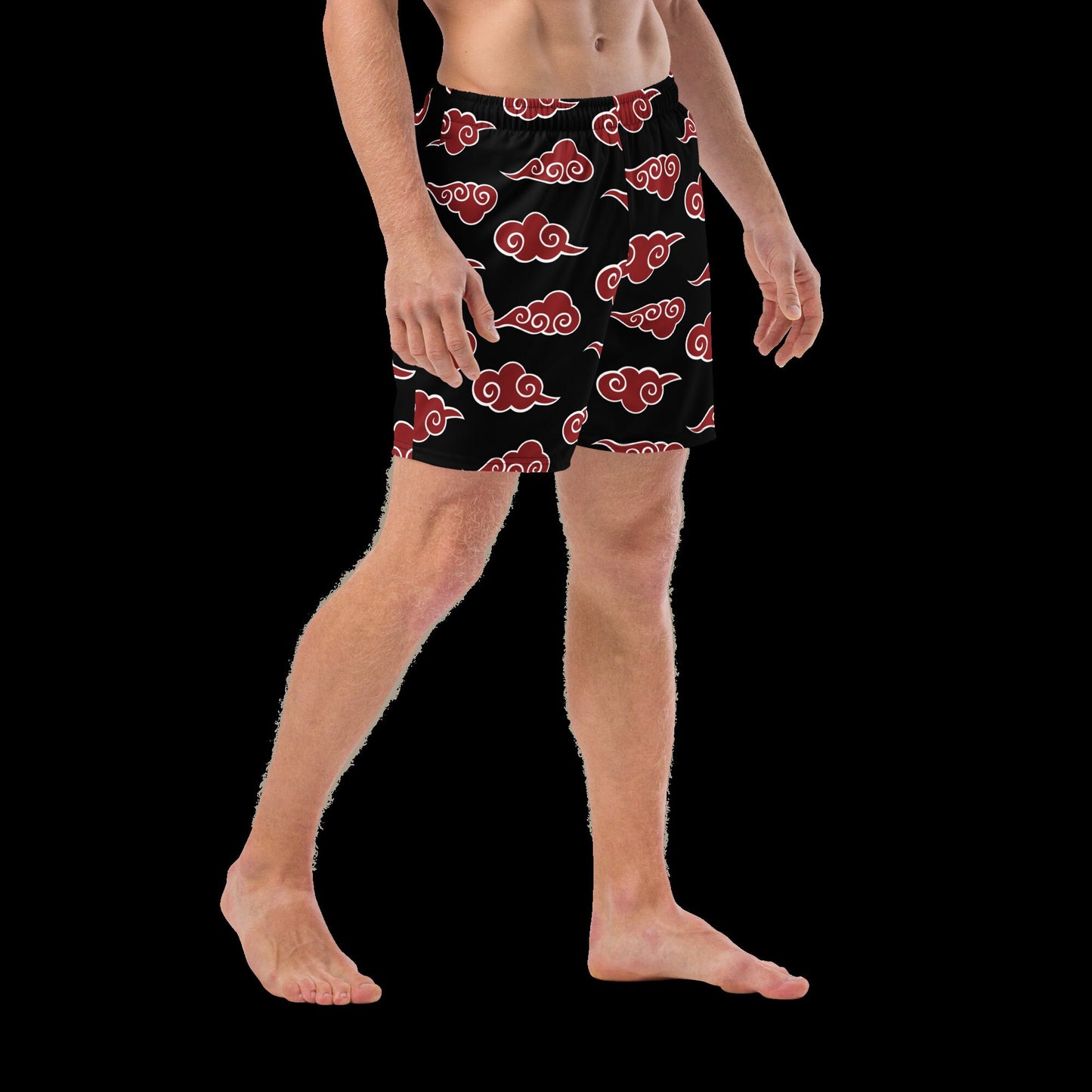 Red Japanese Clouds Mens Shorts