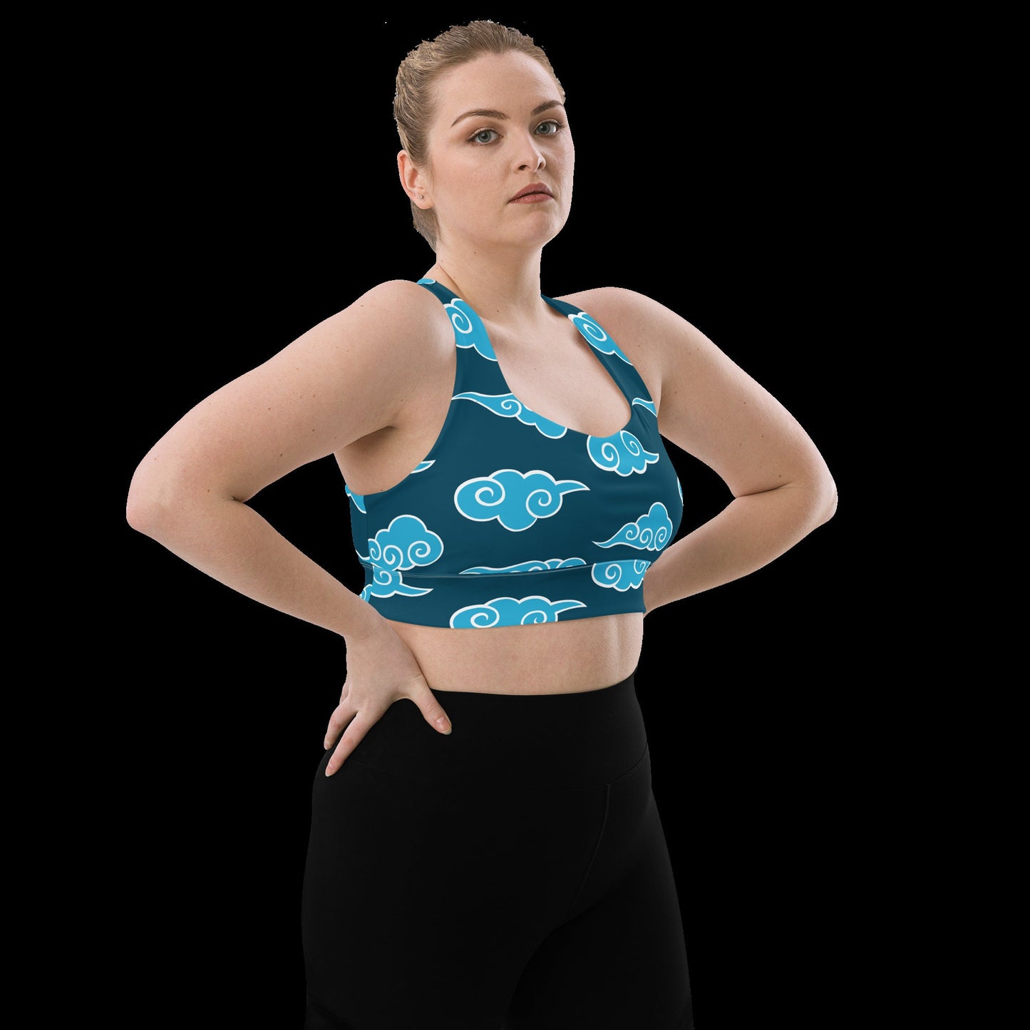 Japanese Clouuds / Blue Clouds Longline Sports Bra