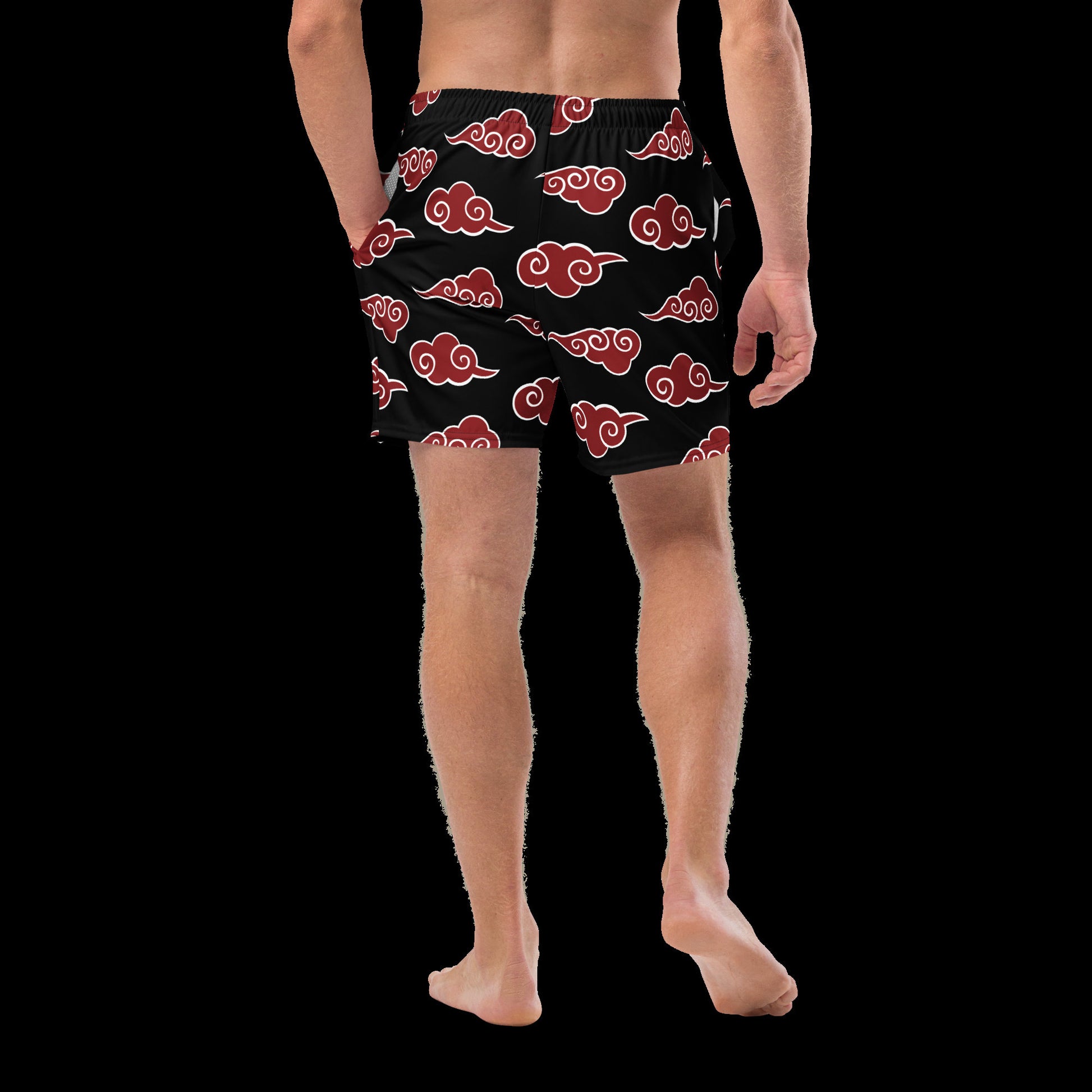 Red Japanese Clouds Mens Shorts