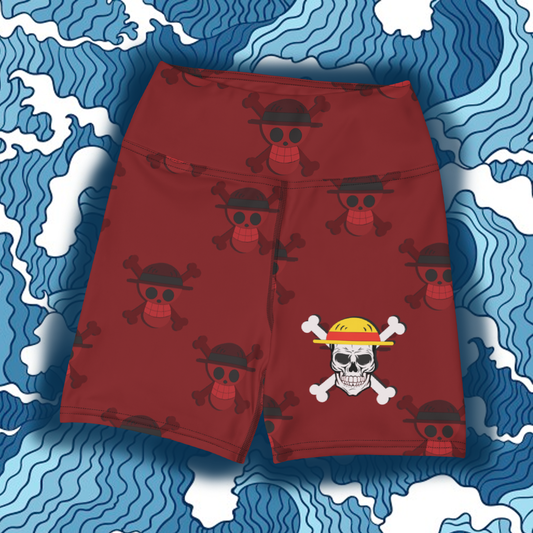 Luffy Pirate Skull Yoga Shorts